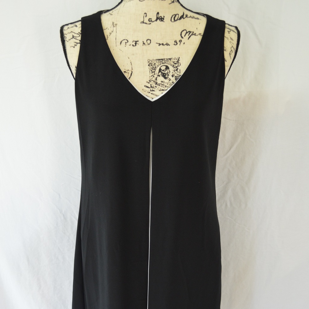 Joseph Ribkoff Pleat swing black/white dress 10EUC